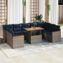 Set de sofás de jardín y cojines 10 pzas ratán sintético gris by , Garden sets - Ref: Foro24-3327533, Price: 783,55 €, Discou...