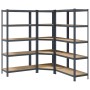 Juego 3 estantes 5 niveles acero antracita y madera industrial von , Industrieregale - Ref: Foro24-3307616, Preis: 218,07 €, ...