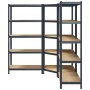 Juego 3 estantes 5 niveles acero antracita y madera industrial von , Industrieregale - Ref: Foro24-3307616, Preis: 218,07 €, ...