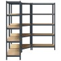 Juego 3 estantes 5 niveles acero antracita y madera industrial von , Industrieregale - Ref: Foro24-3307616, Preis: 218,07 €, ...