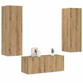 Muebles de TV de pared 3 uds madera ingeniería roble artesanal von , TV-Möbel - Ref: Foro24-3328964, Preis: 149,21 €, Rabatt: %