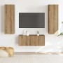 Muebles de TV de pared 3 uds madera ingeniería roble artesanal by , TV Furniture - Ref: Foro24-3328964, Price: 149,21 €, Disc...