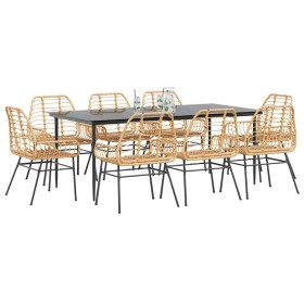 Juego comedor jardín 9 pzas ratán sintético marrón von , Gartensets - Ref: Foro24-3334449, Preis: 690,68 €, Rabatt: %