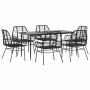 Juego de comedor jardín 7 piezas ratán sintético negro de , Conjuntos de jardín - Ref: Foro24-3334440, Precio: 478,78 €, Desc...