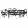 Juego de comedor jardín 9 piezas ratán polivinílico negro von , Gartensets - Ref: Foro24-3334442, Preis: 649,99 €, Rabatt: -5%%