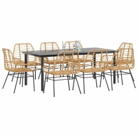 Juego comedor jardín 9 pzas ratán sintético marrón von , Gartensets - Ref: Foro24-3334547, Preis: 667,07 €, Rabatt: %