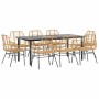 Juego comedor jardín 9 pzas ratán sintético marrón von , Gartensets - Ref: Foro24-3334547, Preis: 667,07 €, Rabatt: %