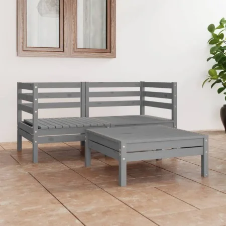 Gartenmöbel-Set 3-teilig aus massivem grauem Kiefernholz von vidaXL, Gartensets - Ref: Foro24-3082394, Preis: 167,50 €, Rabat...