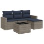 Set de sofás de jardín 5 pzas con cojines ratán sintético gris de , Conjuntos de jardín - Ref: Foro24-3218871, Precio: 329,02 €