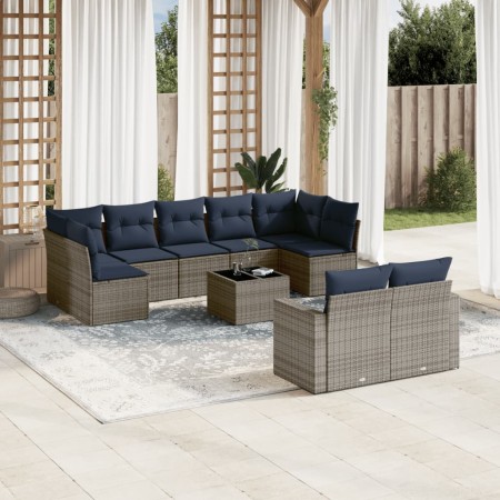 Set de sofás de jardín 10 pzas con cojines ratán sintético gris | Foro24.es | Tu tienda online para hogar, jardín y más Foro24.es