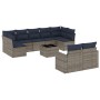 Set de sofás de jardín 10 pzas con cojines ratán sintético gris de , Conjuntos de jardín - Ref: Foro24-3219421, Precio: 712,18 €