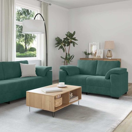 Juego de sofás con cojines 3 piezas terciopelo verde oscuro by , Sofas - Ref: Foro24-3324669, Price: 645,47 €, Discount: %