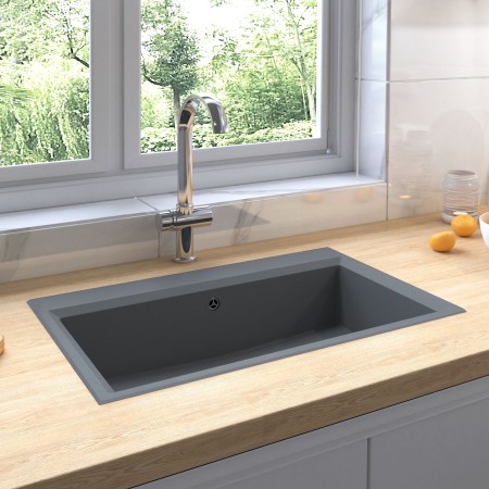 Fregadero de Cocina Gris 790x500x193 mm Granito de , Fregaderos - Ref: Foro24-147054, Precio: 178,49 €, Descuento: %