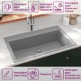 Fregadero de Cocina Gris 790x500x193 mm Granito de , Fregaderos - Ref: Foro24-147054, Precio: 178,49 €, Descuento: %