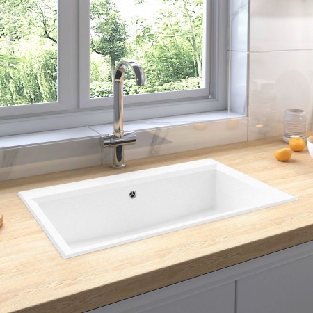 Fregadero de Cocina Blanco 790x500x193 mm Granito by , Sinks - Ref: Foro24-147056, Price: 171,98 €, Discount: %