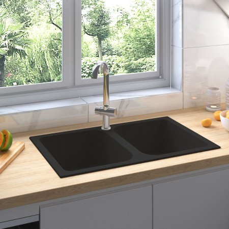 Fregadero de Cocina Negro 760x480x184 mm Granito | Foro24.es | Tu tienda online para hogar, jardín y más Foro24.es