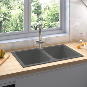 Fregadero de cocina Gris 760x480x184 mm Granito