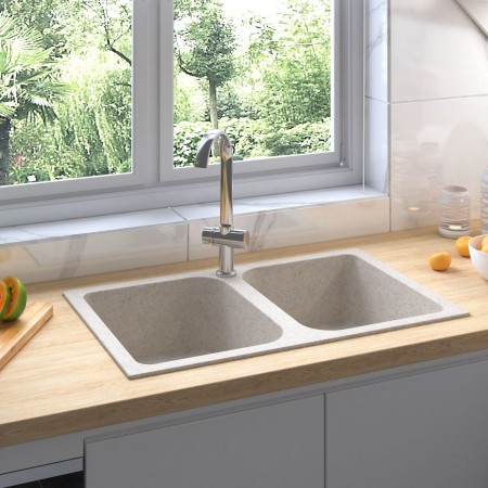 Fregadero de Cocina Beige 760x480x184 mm Granito | Foro24.es | Tu tienda online para hogar, jardín y más Foro24.es