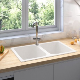Fregadero de Cocina Blanco 760x480x184 mm Granito by , Sinks - Ref: Foro24-147084, Price: 186,58 €, Discount: %