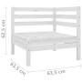2-Sitzer-Gartensofa aus massivem weißem Kiefernholz von vidaXL, Outdoor-Sofas - Ref: Foro24-3082388, Preis: 110,13 €, Rabatt: %