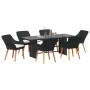 Juego de Comedor Jardín de 7 Piezas Negro Poliratán by , Garden tables - Ref: Foro24-3261621, Price: 876,14 €, Discount: %