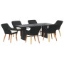Juego de Comedor Jardín de 7 Piezas Negro Poliratán by , Garden tables - Ref: Foro24-3261621, Price: 876,14 €, Discount: %