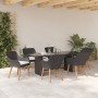 Juego de Comedor Jardín de 7 Piezas Negro Poliratán by , Garden tables - Ref: Foro24-3261621, Price: 876,14 €, Discount: %