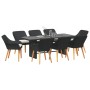 Conjunto de Comedor de Jardín de 9 Piezas Rattan Poliéster Negro | Foro24.es | Tu tienda online para hogar, jardín y más Foro24.es
