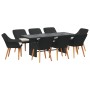 Conjunto de Comedor de Jardín de 9 Piezas Rattan Poliéster Negro | Foro24.es | Tu tienda online para hogar, jardín y más Foro24.es