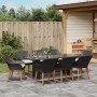 Conjunto de Comedor de Jardín de 9 Piezas Rattan Poliéster Negro | Foro24.es | Tu tienda online para hogar, jardín y más Foro24.es