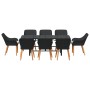 Conjunto de Comedor de Jardín de 9 Piezas Rattan Poliéster Negro | Foro24.es | Tu tienda online para hogar, jardín y más Foro24.es