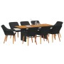 Conjunto de Comedor de Jardín de 9 Piezas Ratán Sintético Negro by , Garden tables - Ref: Foro24-3261624, Price: 1,00 €, Disc...