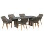 Juego de Comedor de Jardín de 7 Piezas Ratán Gris by , Garden tables - Ref: Foro24-3261625, Price: 912,53 €, Discount: %