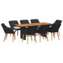Conjunto de Comedor de Jardín de 9 Piezas Ratán Sintético Negro by , Garden tables - Ref: Foro24-3261624, Price: 1,00 €, Disc...