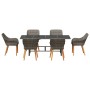 Juego de Comedor de Jardín de 7 Piezas Ratán Gris by , Garden tables - Ref: Foro24-3261625, Price: 912,53 €, Discount: %