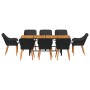 Conjunto de Comedor de Jardín de 9 Piezas Ratán Sintético Negro by , Garden tables - Ref: Foro24-3261624, Price: 1,00 €, Disc...