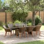 Juego de Comedor de Jardín de 9 Piezas en Poliratán Gris
