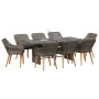 Juego de Comedor de Jardín de 9 Piezas en Poliratán Gris by , Garden tables - Ref: Foro24-3261626, Price: 1,00 €, Discount: %