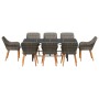 Juego de Comedor de Jardín de 9 Piezas en Poliratán Gris by , Garden tables - Ref: Foro24-3261626, Price: 1,00 €, Discount: %