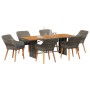 Juego de Comedor de Jardín de 7 Piezas en Ratán Gris by , Garden tables - Ref: Foro24-3261627, Price: 967,53 €, Discount: %