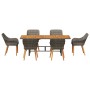 Juego de Comedor de Jardín de 7 Piezas en Ratán Gris by , Garden tables - Ref: Foro24-3261627, Price: 967,53 €, Discount: %