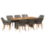 Juego de Comedor de Jardín de 9 Piezas en Ratán Sintético Gris by , Garden tables - Ref: Foro24-3261628, Price: 1,00 €, Disco...
