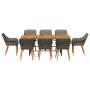 Juego de Comedor de Jardín de 9 Piezas en Ratán Sintético Gris by , Garden tables - Ref: Foro24-3261628, Price: 1,00 €, Disco...
