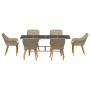 Conjunto de Comedor de 7 Piezas Beige Rattan | Foro24.es | Tu tienda online para hogar, jardín y más Foro24.es