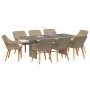 Conjunto de Comedor de Jardín de 9 Piezas Beige de Ratán Sintético | Foro24.es | Tu tienda online para hogar, jardín y más Foro24.es
