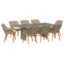 Conjunto de Comedor de Jardín de 9 Piezas Beige de Ratán Sintético | Foro24.es | Tu tienda online para hogar, jardín y más Foro24.es