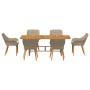 Set de Comedor de Jardín de 7 Piezas Ratán Polímero Beige | Foro24.es | Tu tienda online para hogar, jardín y más Foro24.es