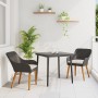 Juego de Comedor de Jardín de 3 Piezas Ratán Poli Negro de , Mesas de jardín - Ref: Foro24-3261663, Precio: 303,60 €