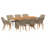 Juego de Comedor Jardín Beige de 9 Piezas de Ratán Sintético by , Garden tables - Ref: Foro24-3261632, Price: 1,00 €, Discoun...