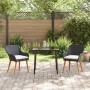 Juego de Comedor de Jardín de 3 Piezas Ratán Poli Negro | Foro24.es | Tu tienda online para hogar, jardín y más Foro24.es
